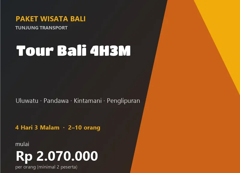 Paket Tour Bali 4 Hari 3 Malam: Uluwatu, Pandawa, Kintamani & Desa Penglipuran